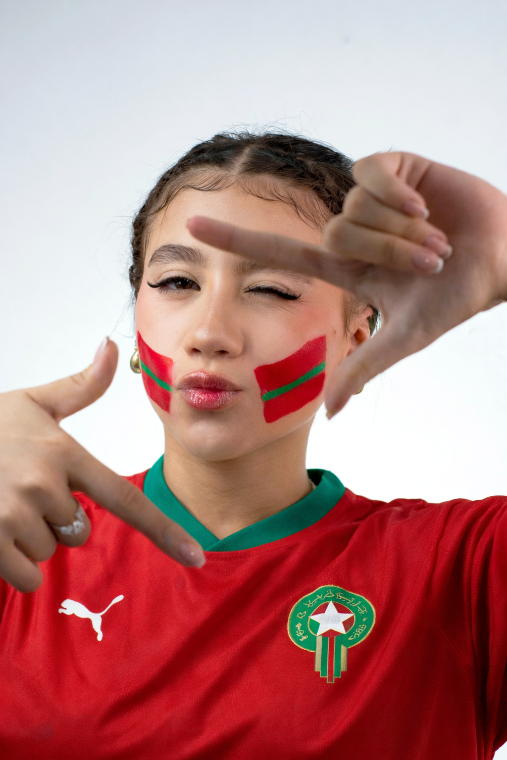 Sello de Pintura Facial Bandera de Marruecos — FIFA Copa del Mundo 2026
