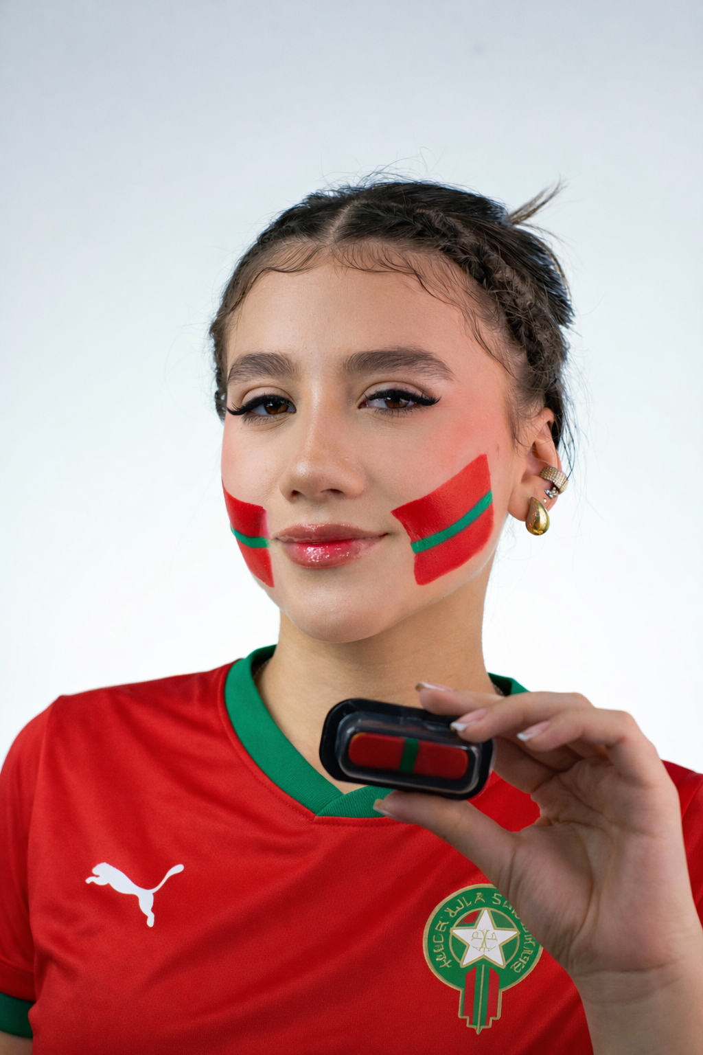 Sello de Pintura Facial Bandera de Marruecos — FIFA Copa del Mundo 2026