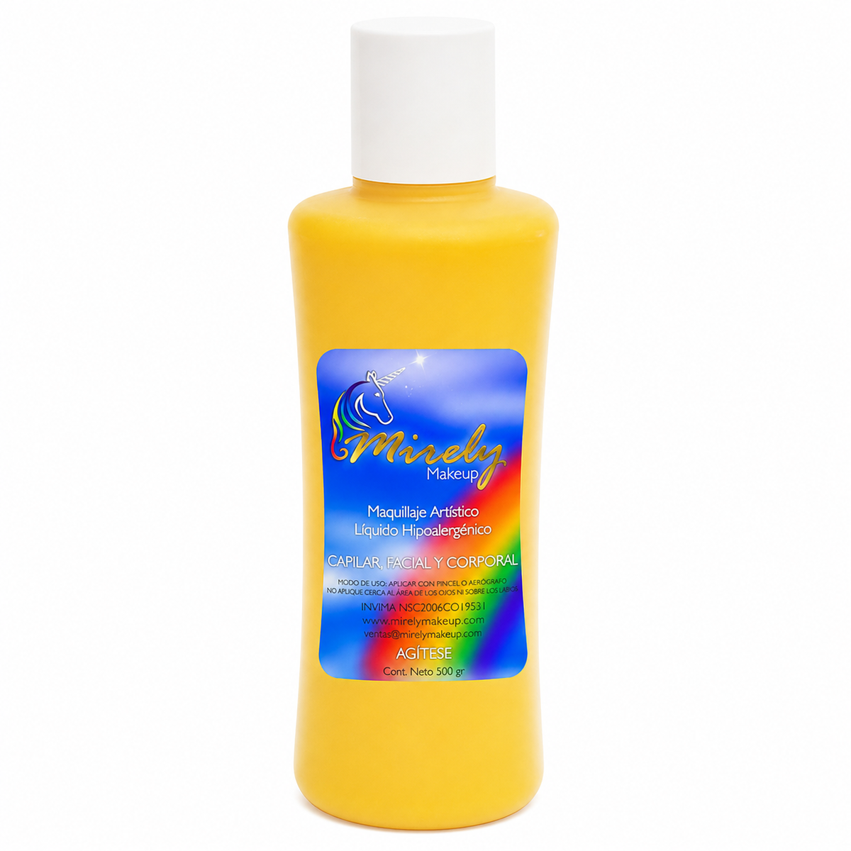 Base líquida artística Mirely Makeup 500 g color Amarillo