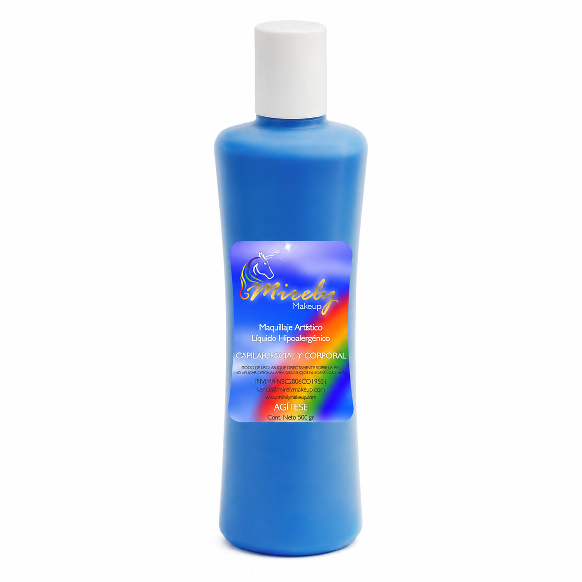 Base líquida artística Mirely Makeup 500 g color Azul