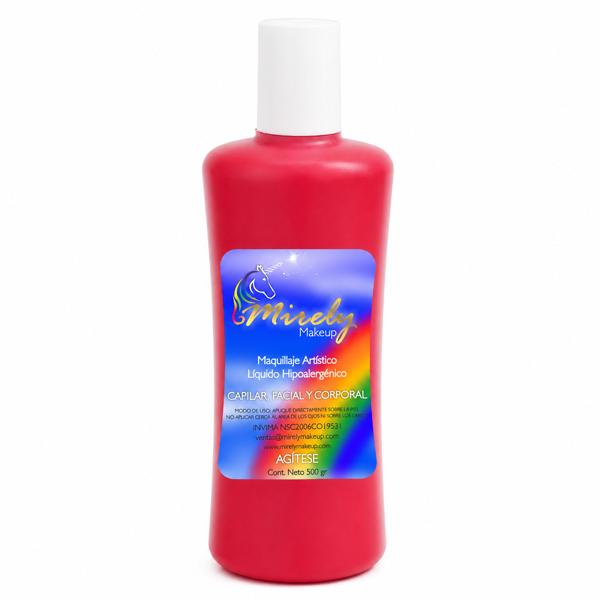 Base líquida artística Mirely Makeup 500 g color Rojo