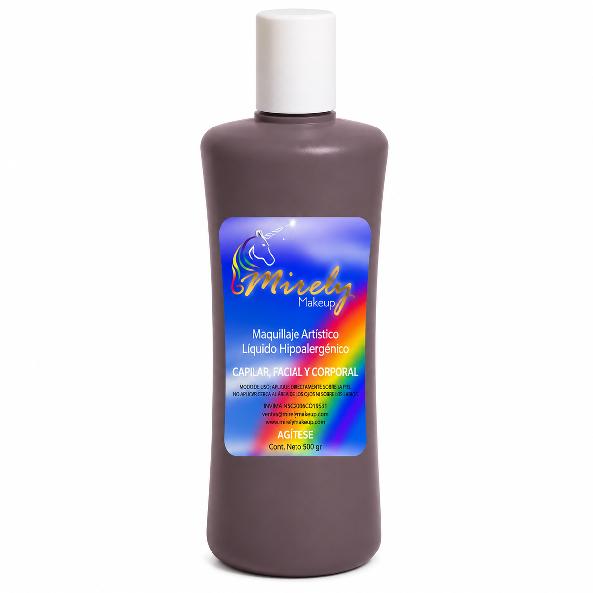 Base líquida artística Mirely Makeup 500 g color Café