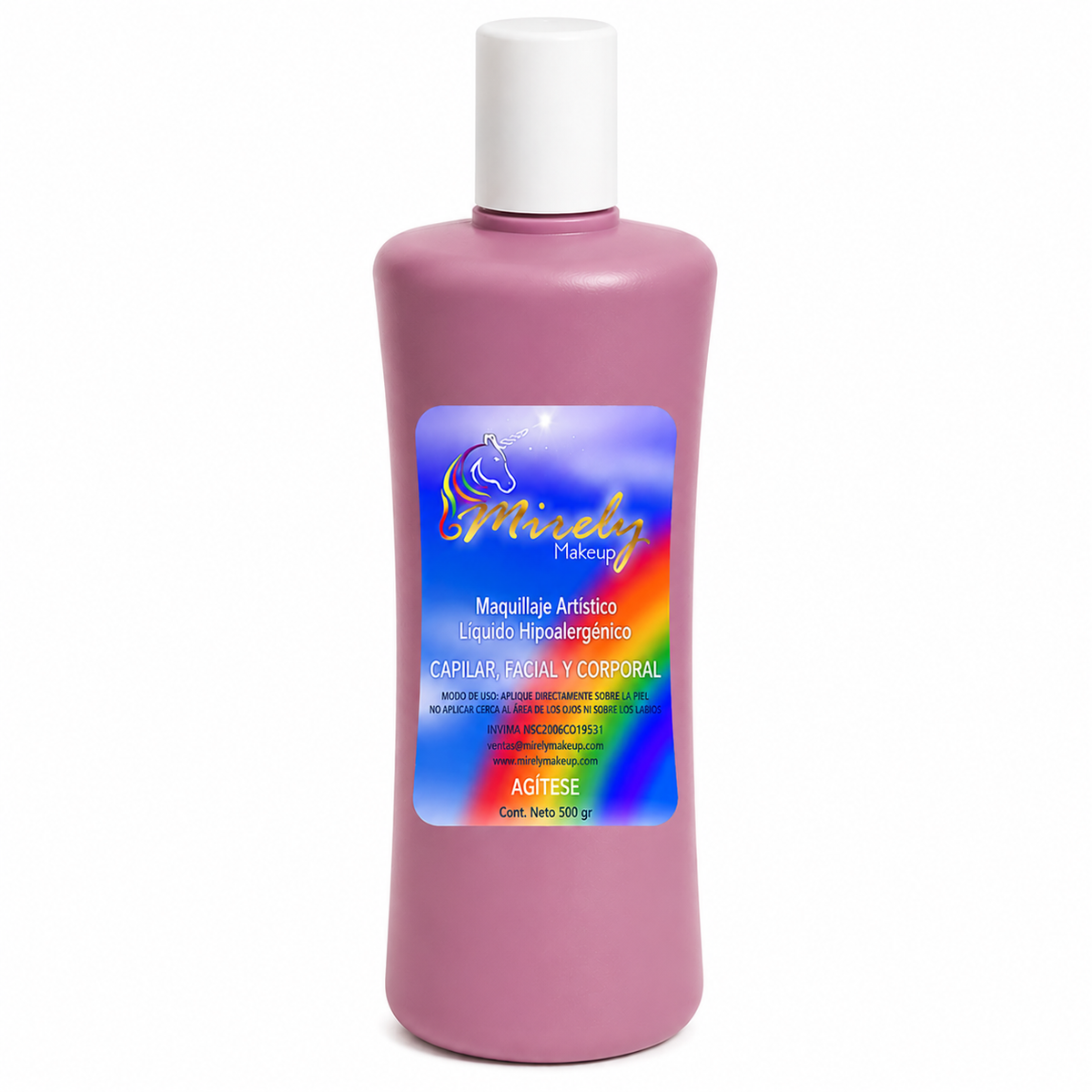 Base líquida artística Mirely Makeup 500 g color Magenta