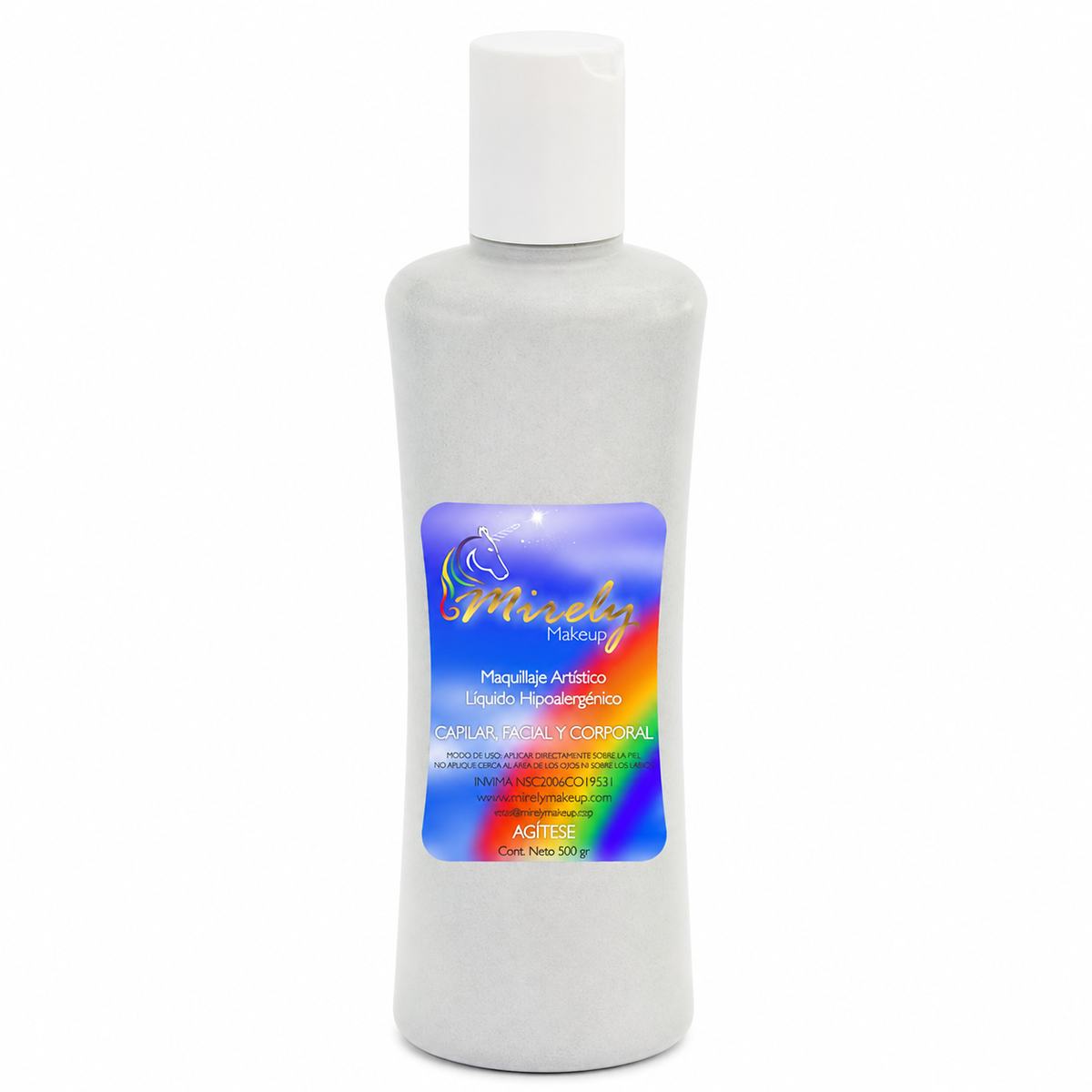 Base líquida artística Mirely Makeup 500 g color Plateado