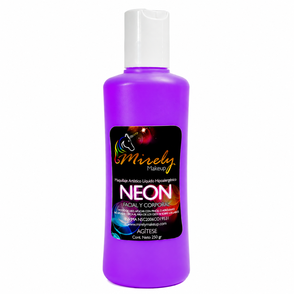 Base líquida artística Mirely Makeup 500 g color Violeta Neón