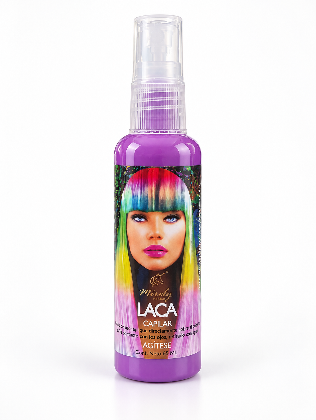 Laca capilar en spray Mirely Makeup para looks creativos y coloridos
